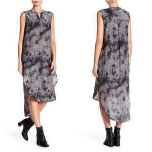 Acrobat : silk marbled tie dye hi low dress